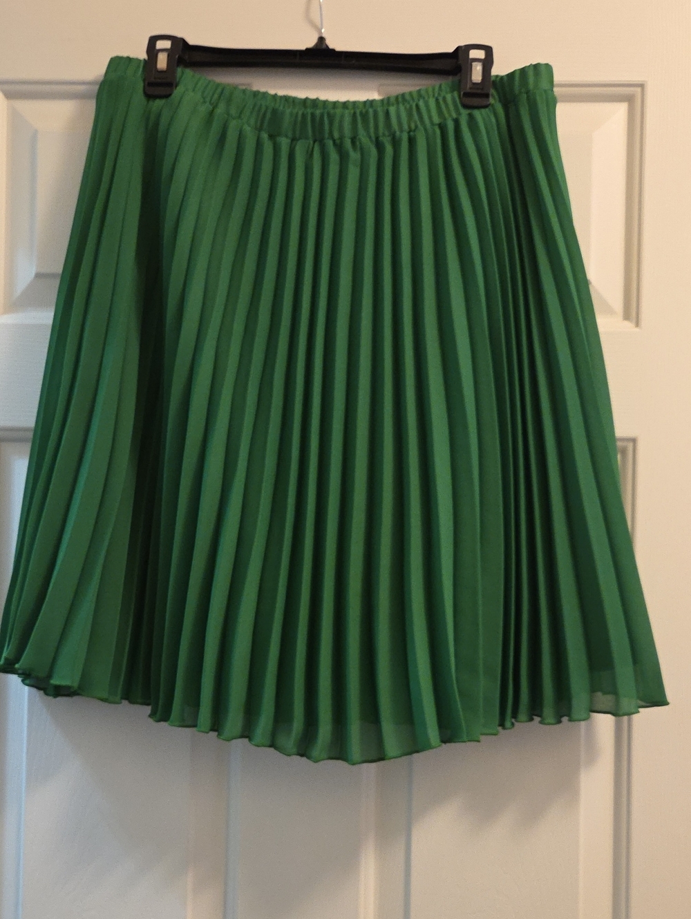Green Pleated Skater Skirt